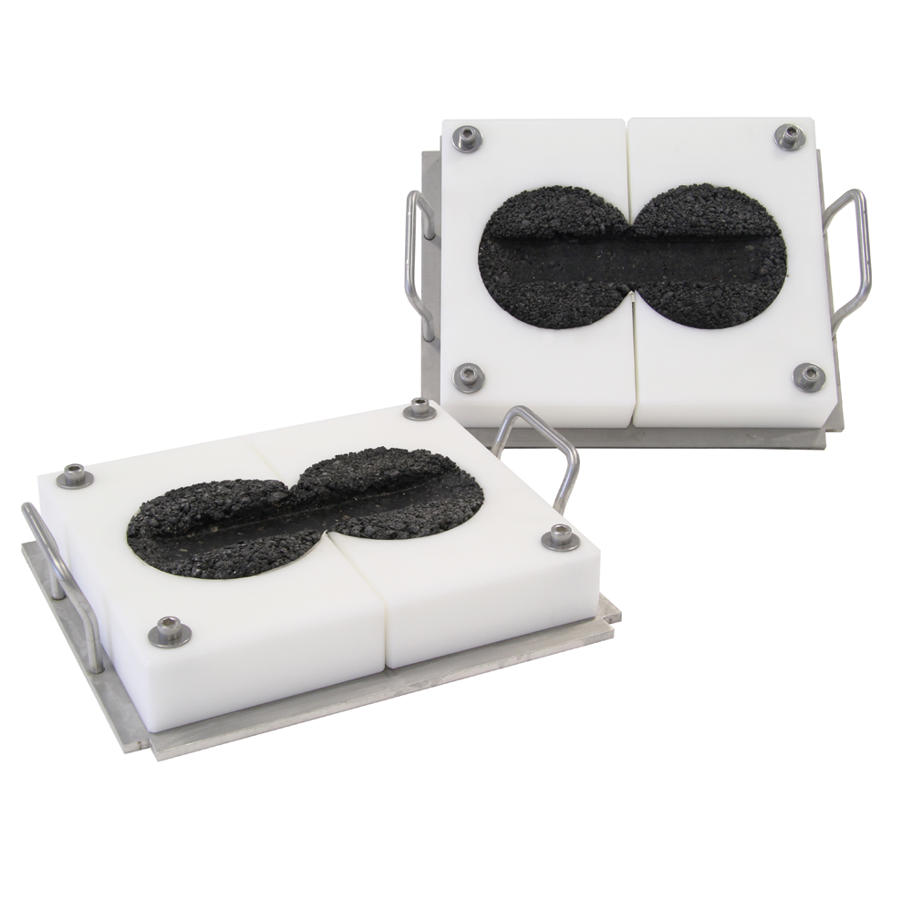 Bandejas de moldes con probetas asfálticas