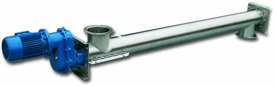 Transportador helicoidal tubular 10" AISI 304 / 2.8 m / 1.5 kW