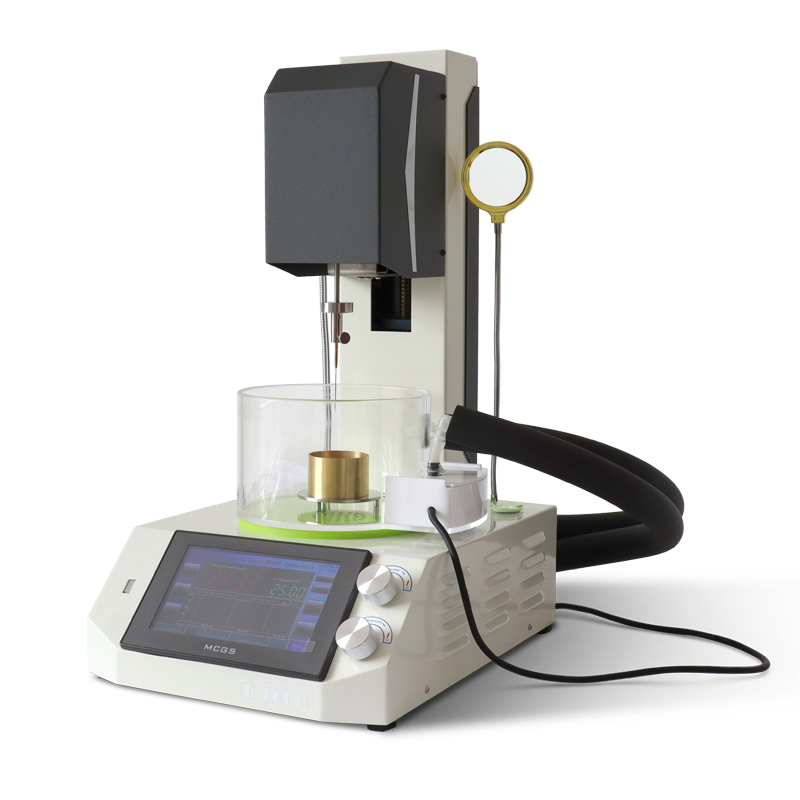 Pantalla tactil del penetrometro con resultados del ensayo