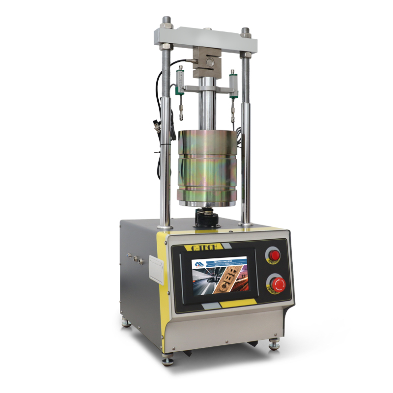 Vista frontal de la máquina CBR con molde