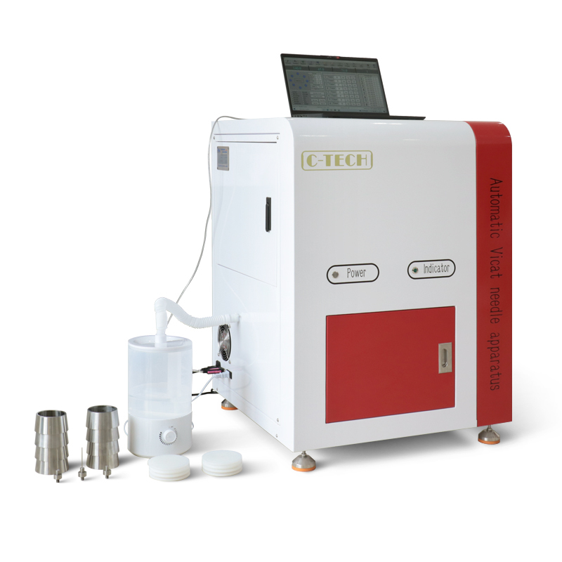 Vista frontal del aparato Vicat