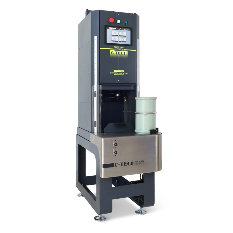 Vista angular del compactador giratorio con cabezal de compactacion