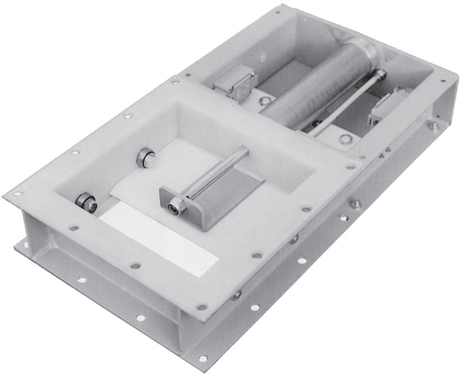 Válvula de guillotina cuadrada de 12" (300 mm) con cuchilla de polímero antidesgaste