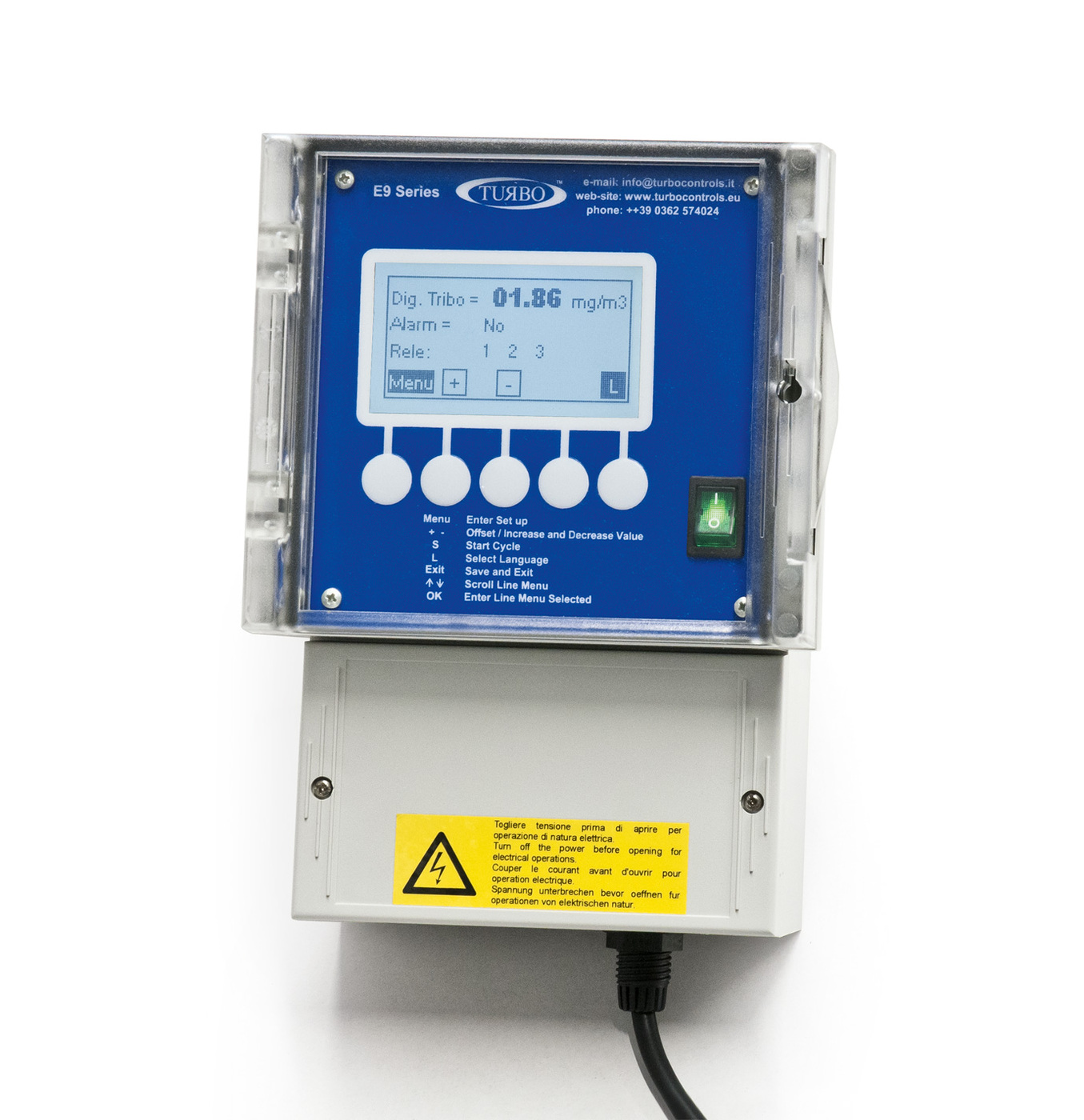 Unidad de control para sonda triboeléctrica de emisiones de polvo