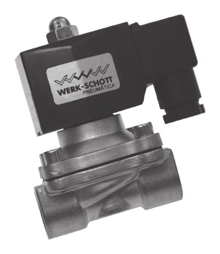 Electroválvula Solenoide 2/2 Normalmente Cerrada de 3/4" 110 V CA, Cuerpo de Latón