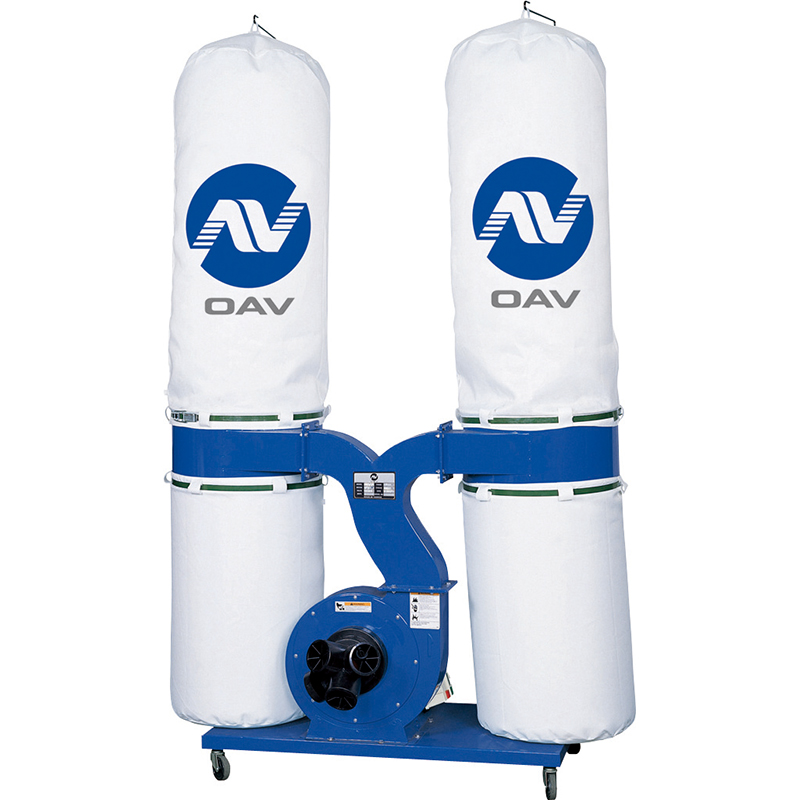 Colector de polvo móvil para taller de madera 5 HP 5,600 m³/h doble bolsa